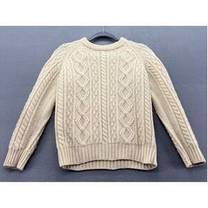 VTG Puccini Sweater 100% Wool Cable Knit Cream Ivory Medium Fisherman